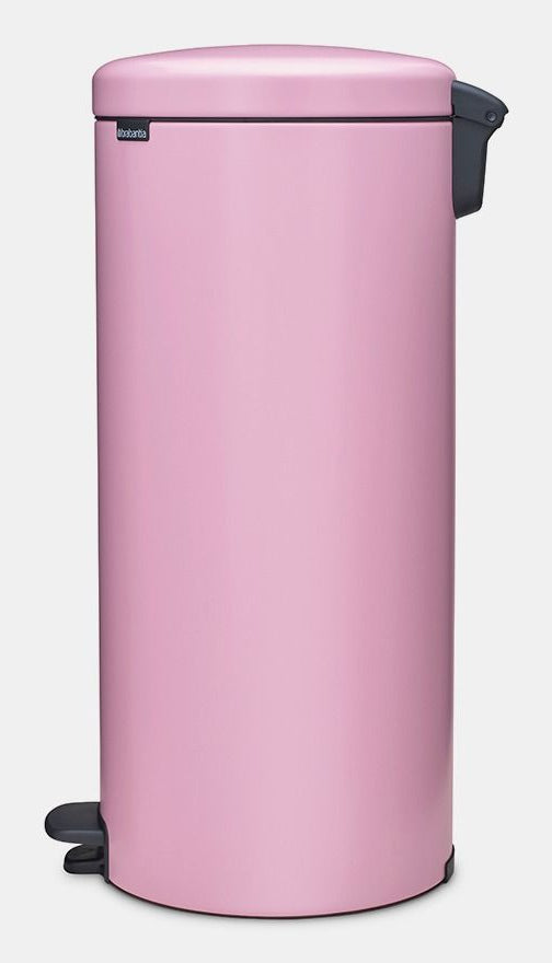 Brabantia NewIcon Treteimer – 30 l – Edelstahl, rund – Rosa – Soft-Close, mit Innenkübel