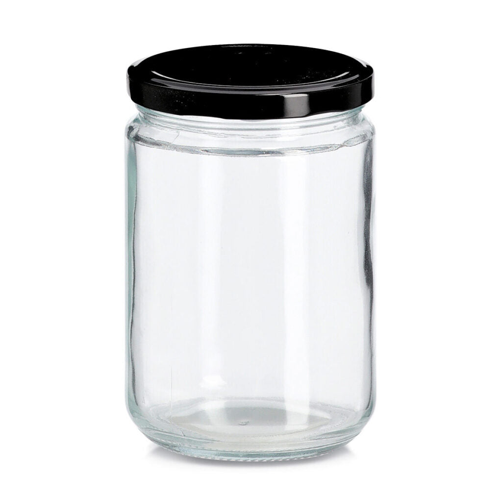 Zeller Present Einmachglas 550 ml, Ø 8,8 × 13,2 cm, Glas/Metall, Schwarz