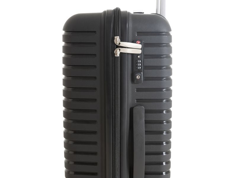 KOOR Manila – Hartschalen-Trolley, 63 l, 4 Rollen (Spinner), TSA-Schloss, PP, Schwarz, 40 × 66 × 26 cm
