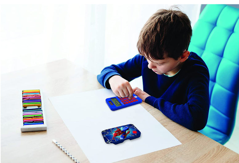 Lexibook SpiderMan Taschenrechner – 8-stellig – Solar/Batterie, mit Schutzabdeckung – Mehrfarbig