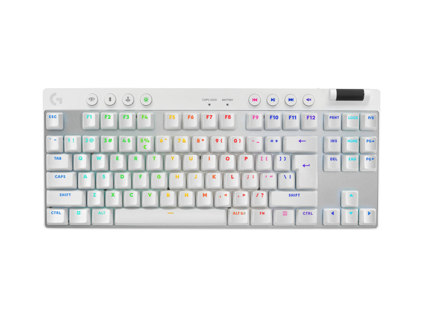 Logitech G PRO X TKL – Mechanisch – Bluetooth & 2,4 GHz (USB-A Empfänger) – RGB – QWERTY (US-INT) – Weiss