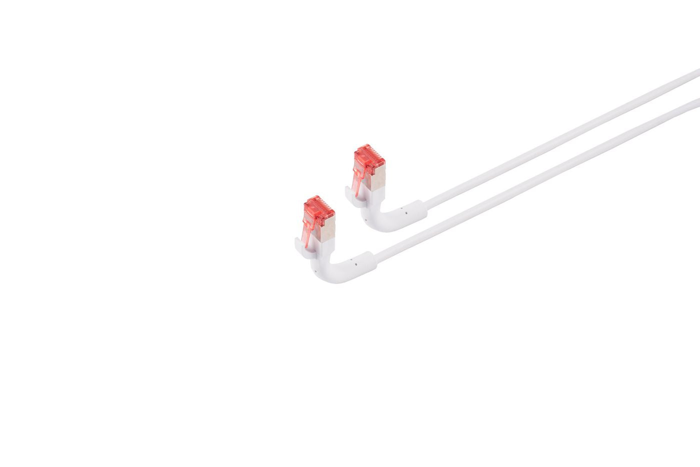 Lanview Netzwerkkabel – LV-6AFTP-FLEX-ANG-0025W, Cat6A, U/FTP / RJ-45 / 0,25 m / Weiss / Flex-Winkel