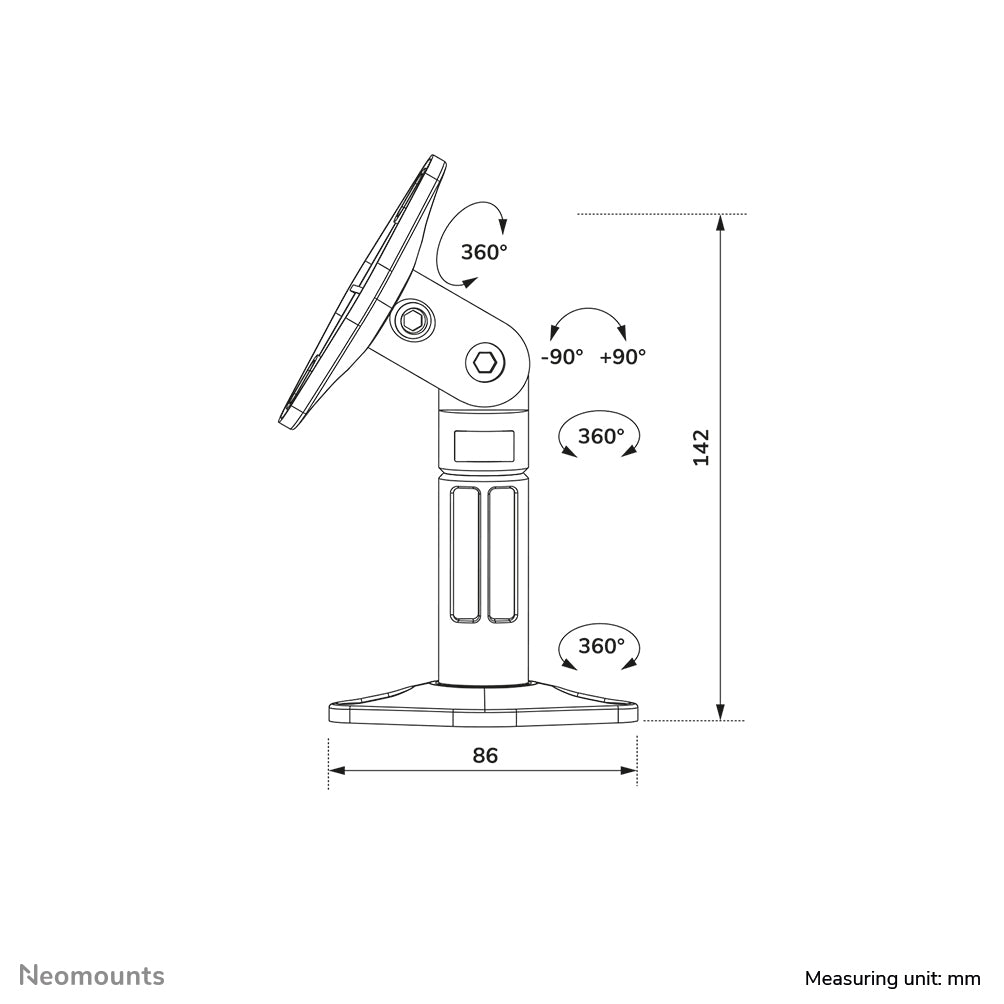 Neomounts SPEAKER-W100 – Lautsprecherhalterung für Wand & Decke, 3,5 kg, 0–180° Neig./360° drehbar, Schwarz