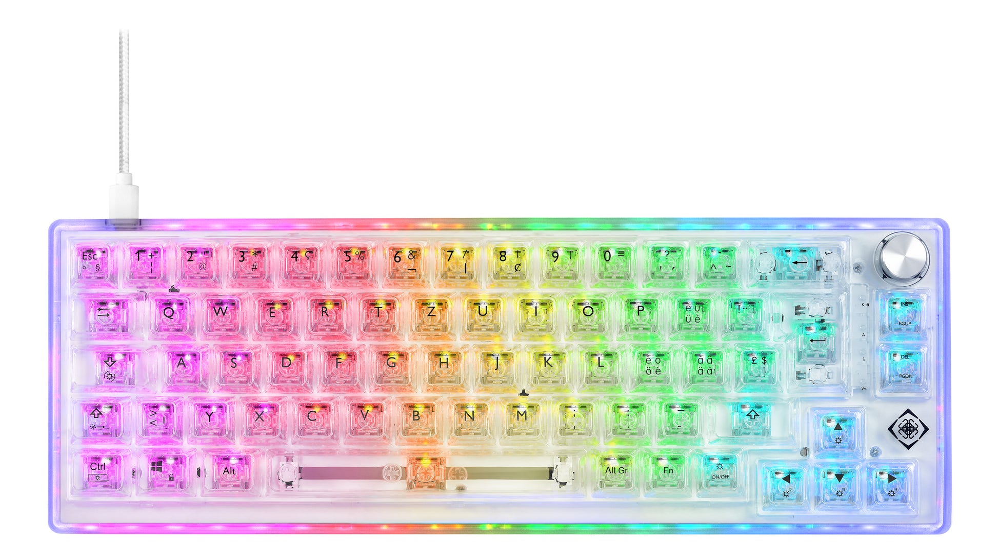 Deltaco Gaming GAM-160-T-CH – Gaming-Tastatur 65% – Mechanisch – QWERTZ (CH) – RGB – Ohne Ziffernblock