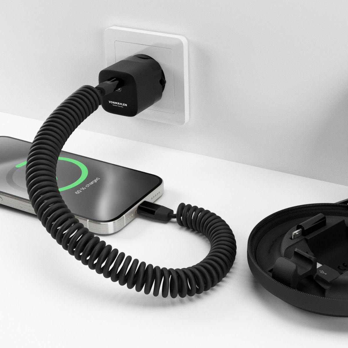 Vonmählen Allroundo GaN Ladekabel – 1× USB-C + 1× Lightning, 0,9 m – für Lightning-Geräte