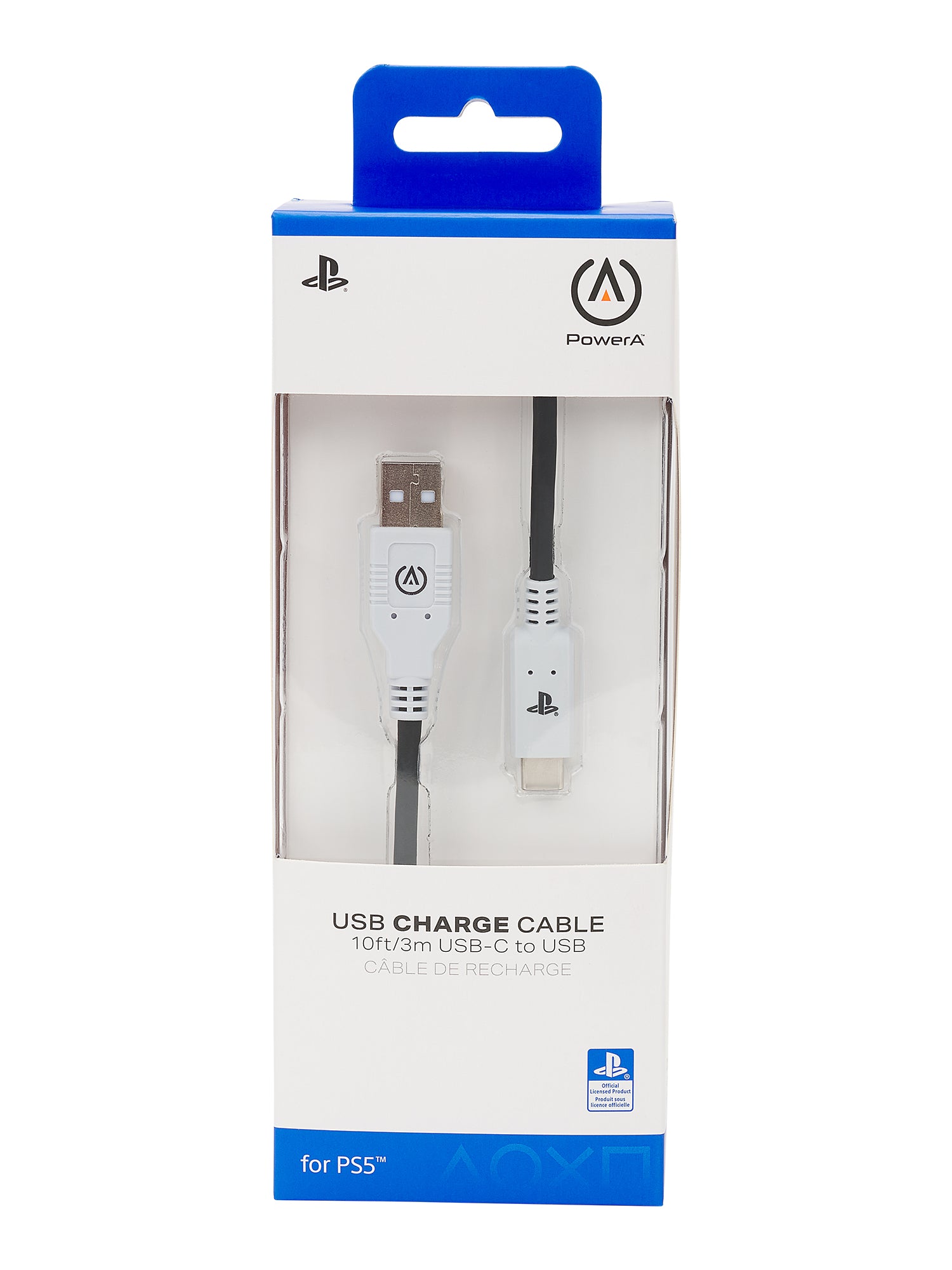 PowerA USB-Kabel – USB-A auf USB-C – 3 m – Klettband – Schwarz – für PlayStation 5