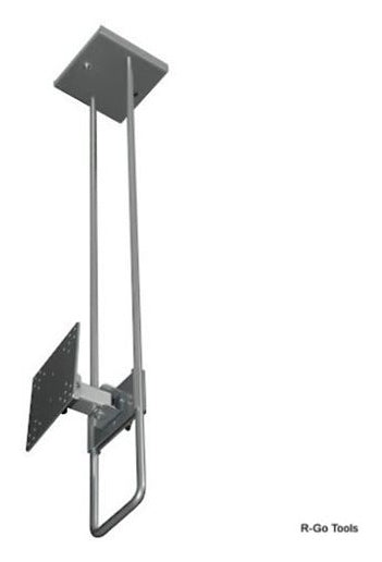 R-Go Tools Steel – Monitorhalterung, Decke, bis 27", VESA 75 × 75/100 × 100 mm, 10 kg, silber