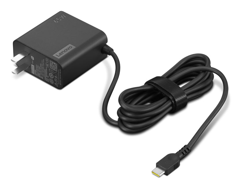 Lenovo 4X21L54608 Netzteil 65 W – 20 V, 100–240 V 50/60 Hz, 1,7 m Kabel – für Laptop – Schwarz