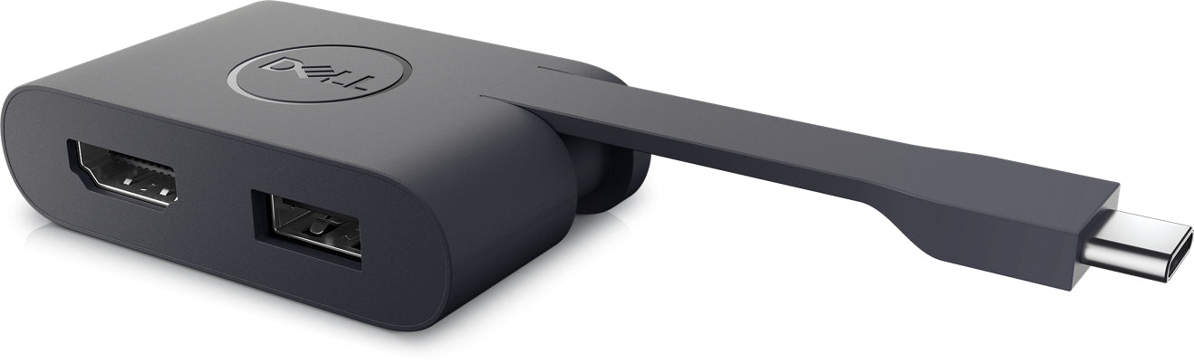 DELL DA20 Adapter USB-C zu HDMI + USB – 4K (3840 × 2160) @ 60 Hz, HDMI 2.0, Plug & Play, Schwarz