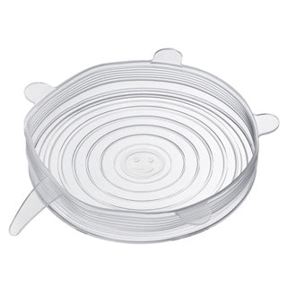 Westmark Frischhaltedeckel 6er Set, Ø 20,5 × 2,5 cm, Silikon, transparent
