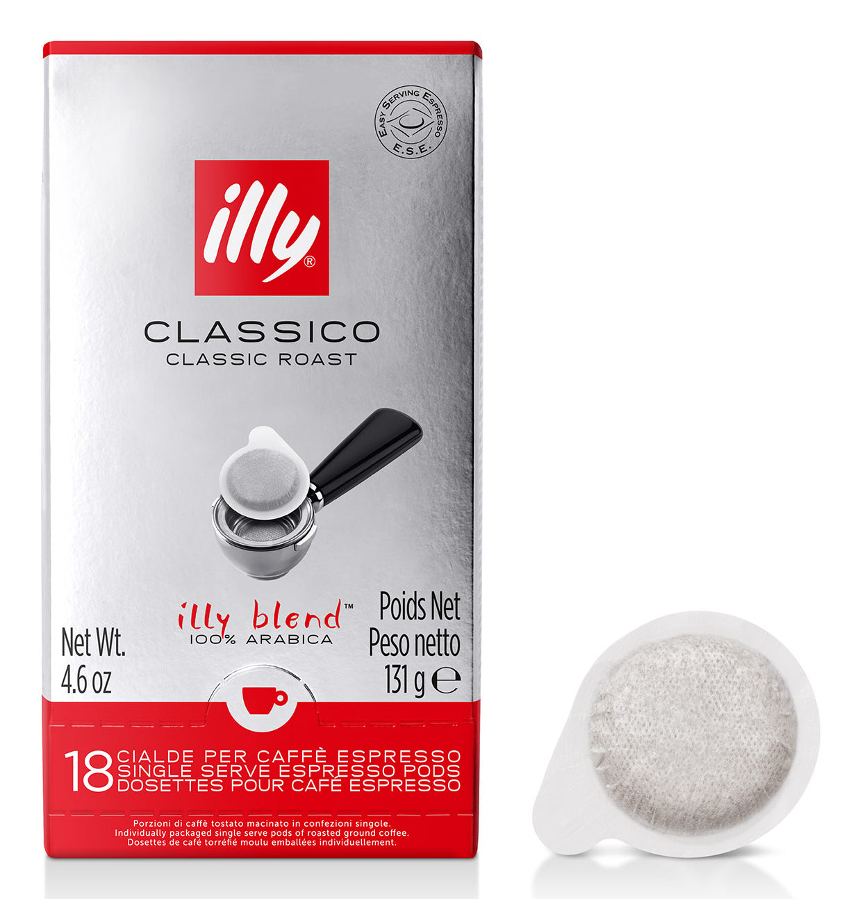 Illy Classico – Kaffeepads für E.S.E. – Espresso, Intensität 5, 18 Pads