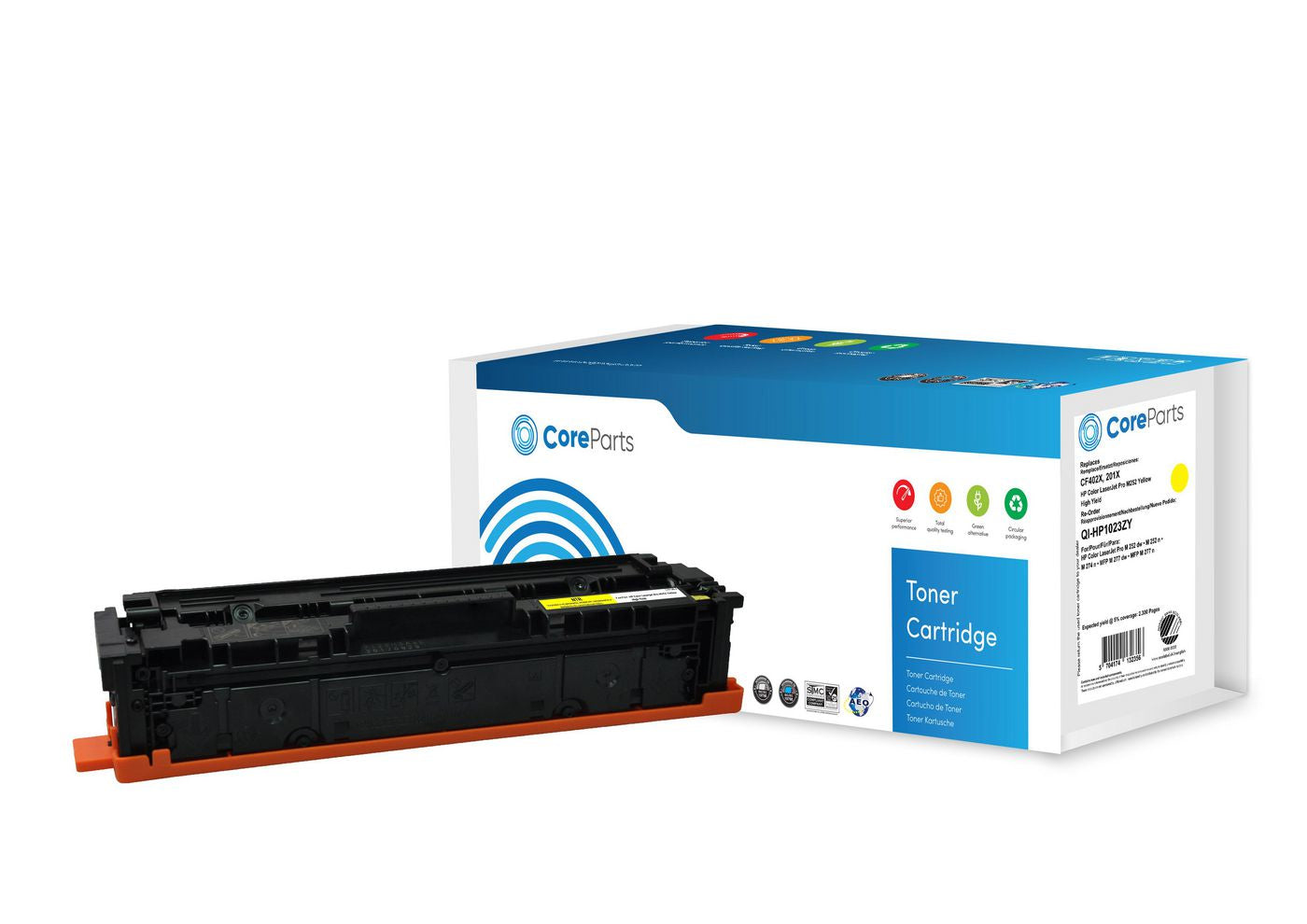 CoreParts Toner CF402X – Gelb, 2300 Seiten – für HP Color LaserJet Pro M252 (201X)