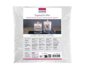 GLOREX Wachs, 20% Sojawachs, 80% Paraffin, Weiss, 1 kg, 1 Stk.