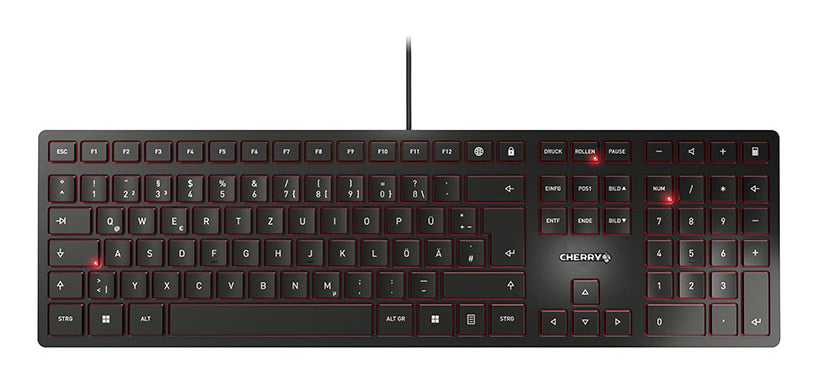 CHERRY KC 6000 SLIM – Tastatur, kabelgebunden (USB), DE-Layout (DE), Fullsize (mit Ziffernblock) – für Windows