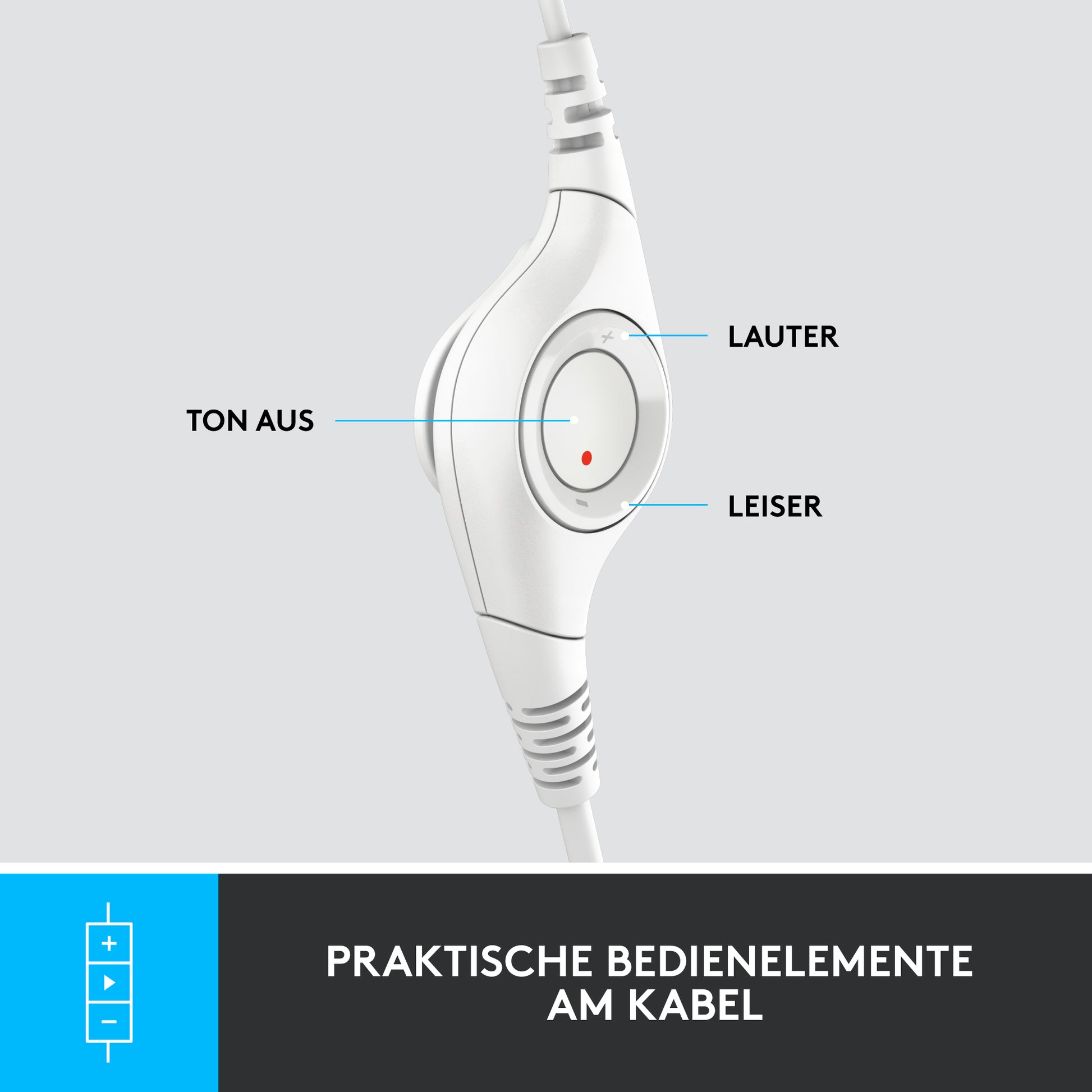 Logitech H390 – Headset – USB‑A, mit Mikrofon – Offwhite