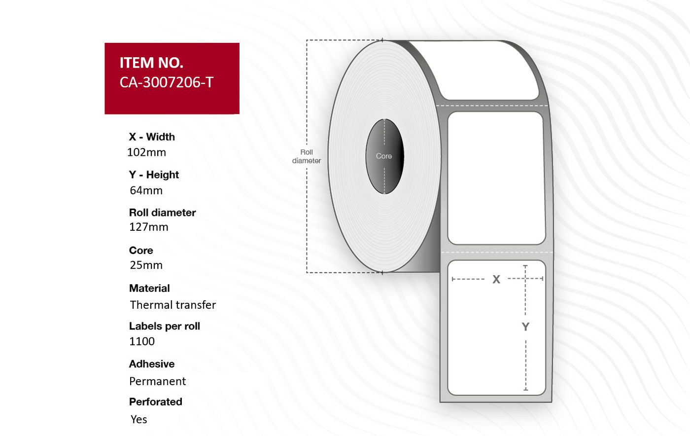 Capture Etiketten (Rolle) 102 × 64 mm – 1100 Etiketten/Rolle, 4 Rollen/Pack – Permanent haftend