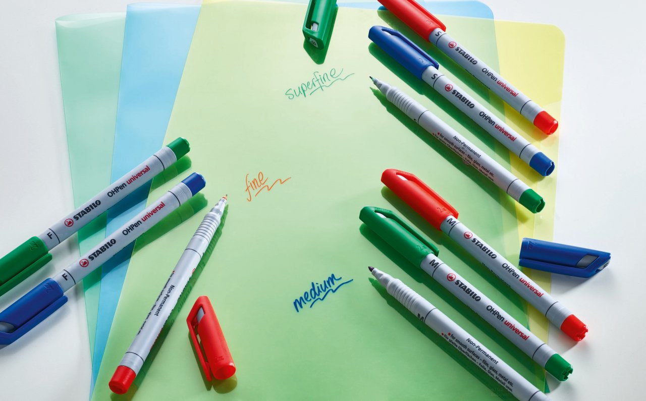STABILO Non-Permanent-Marker OHPen – mittel 1 mm – grün – trocken abwischbar