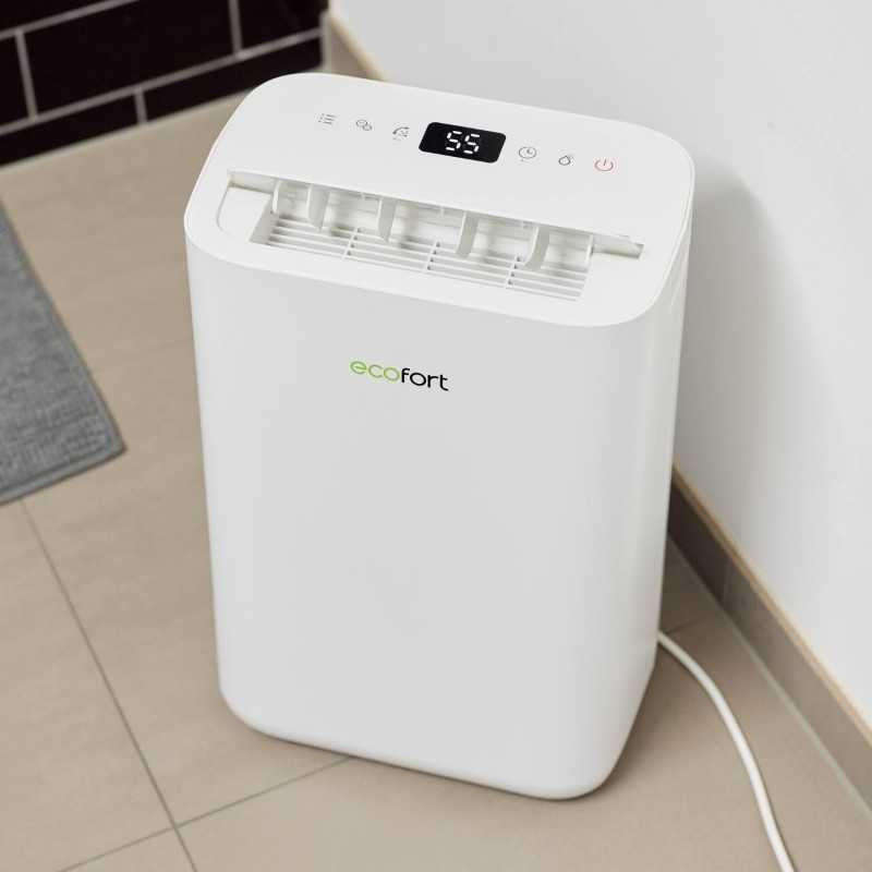 Ecofort Luftentfeuchter ecoQ – 13 L/24 h, bis 30m², Tank 2,3 l, Hygrostat, WLAN, App-Steuerung, 39 dB