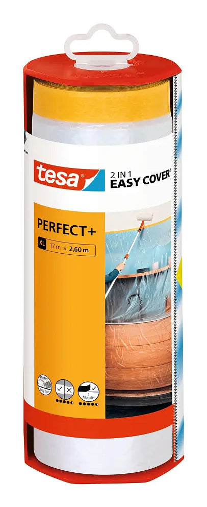 TESA Abdeckfolie mit Band, transparent – 17'000 mm × 2,6 m
