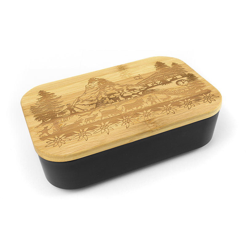 Trendform Lunchbox Swiss Tradition – mikrowellengeeignet – Kunststoff – schwarz – 12,6 × 5,7 × 18,9 cm