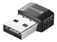 Sandberg USB-WLAN-Adapter – Wi-Fi 5 (802.11ac), bis zu 650 Mbit/s, USB 2.0, für PC (Windows, Mac), Schwarz