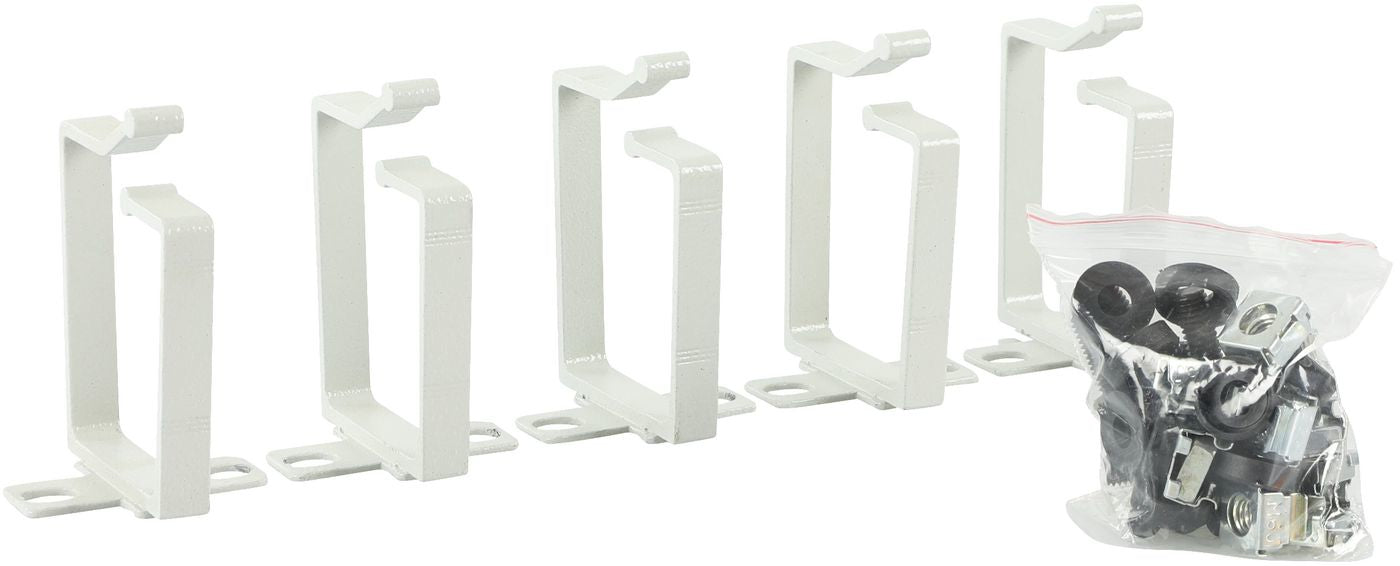Lanview RAO120WH Kabelhalter-Set – 5-teilig, weiss, Aluminium, B 44 × H 44 × T 72 mm