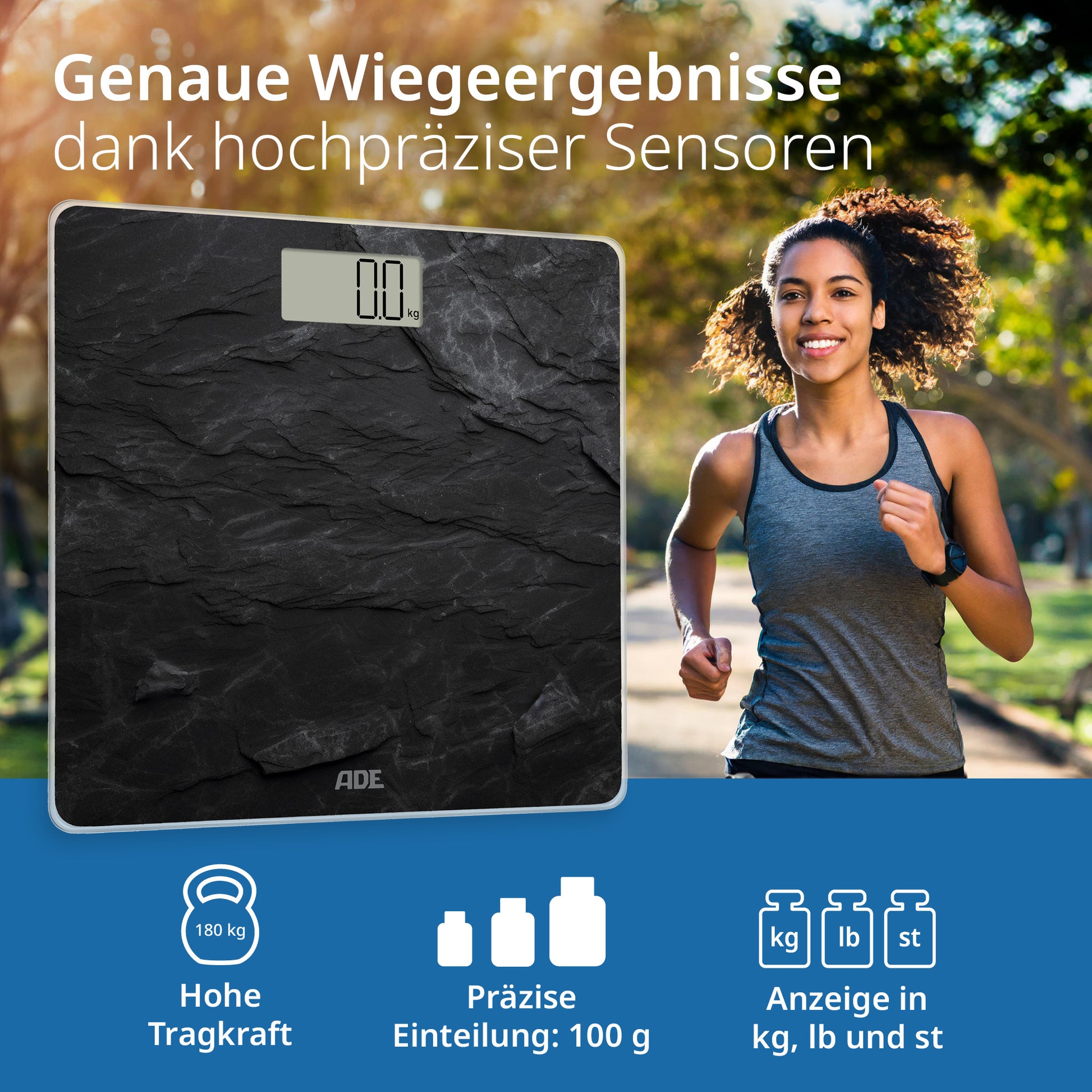 ADE Digitale Personenwaage BE2306-4 – Glas – 180 kg