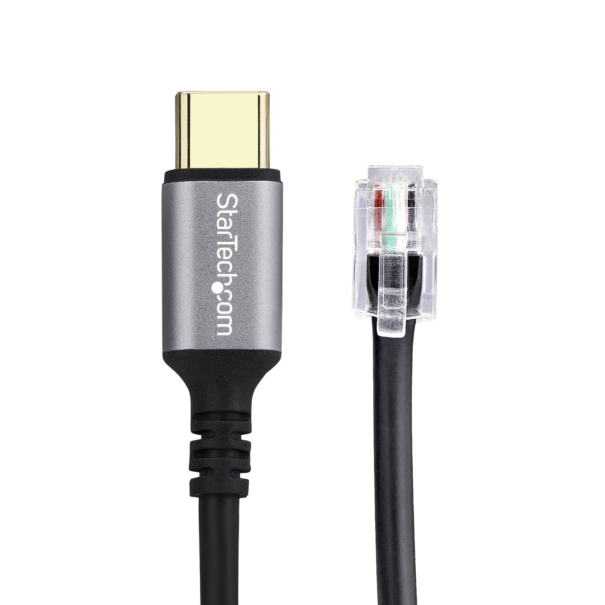 StarTech.com USB-C-auf-RJ-9-Kabel – USB 2.0, 1,8 m – für Bürotelefone und Headsets, Schwarz