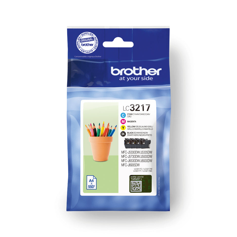 Brother Tintenpatronen-Multipack LC-3217VAL, CMYK, 4er-Pack, Original