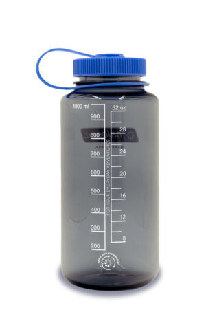 Nalgene Wide Mouth Sustain Trinkflasche 1,0 l – Tritan, Schraubdeckel, Grau