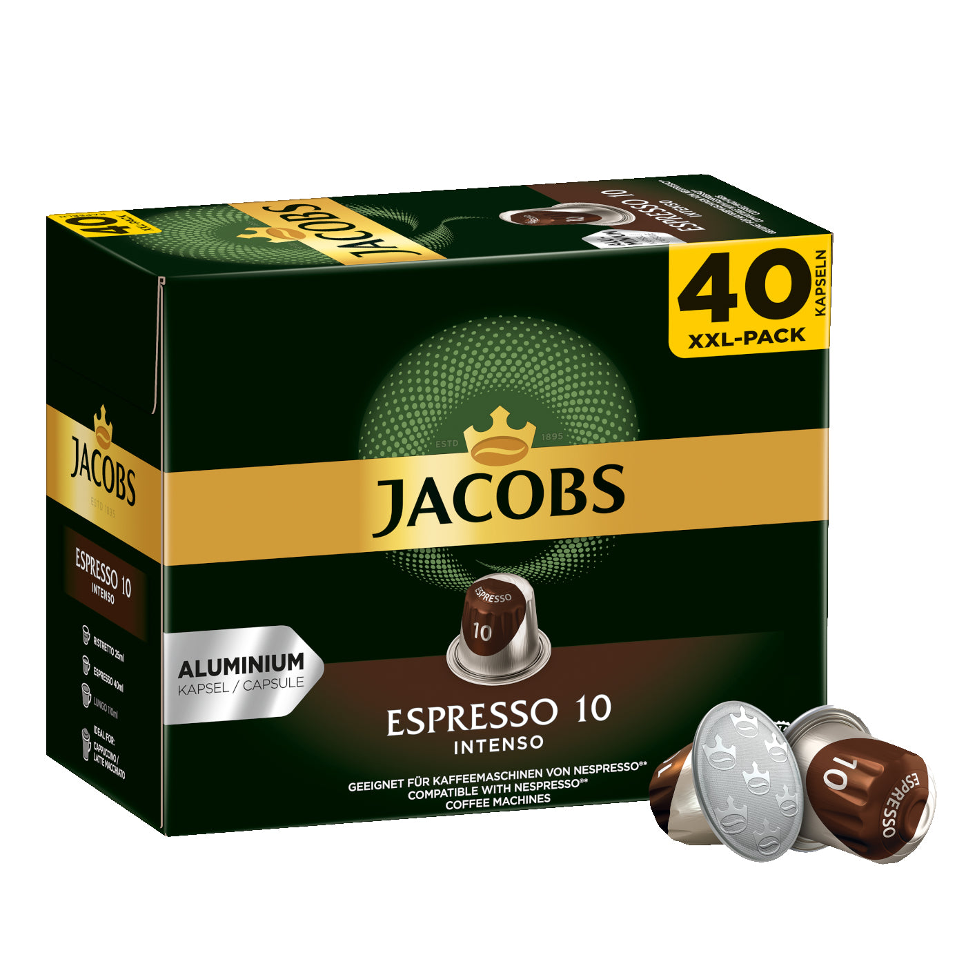 Jacobs Intenso – Kapseln für Nespresso – Espresso, Intensität 10