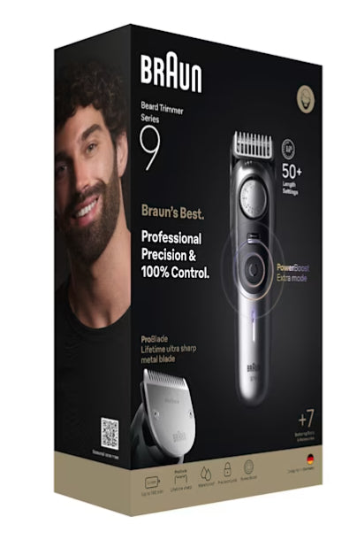 Braun Bartschneider Serie 9 BT9520 – Akku, 180 min Laufzeit – 0,5–20 mm – Schwarz/Grau