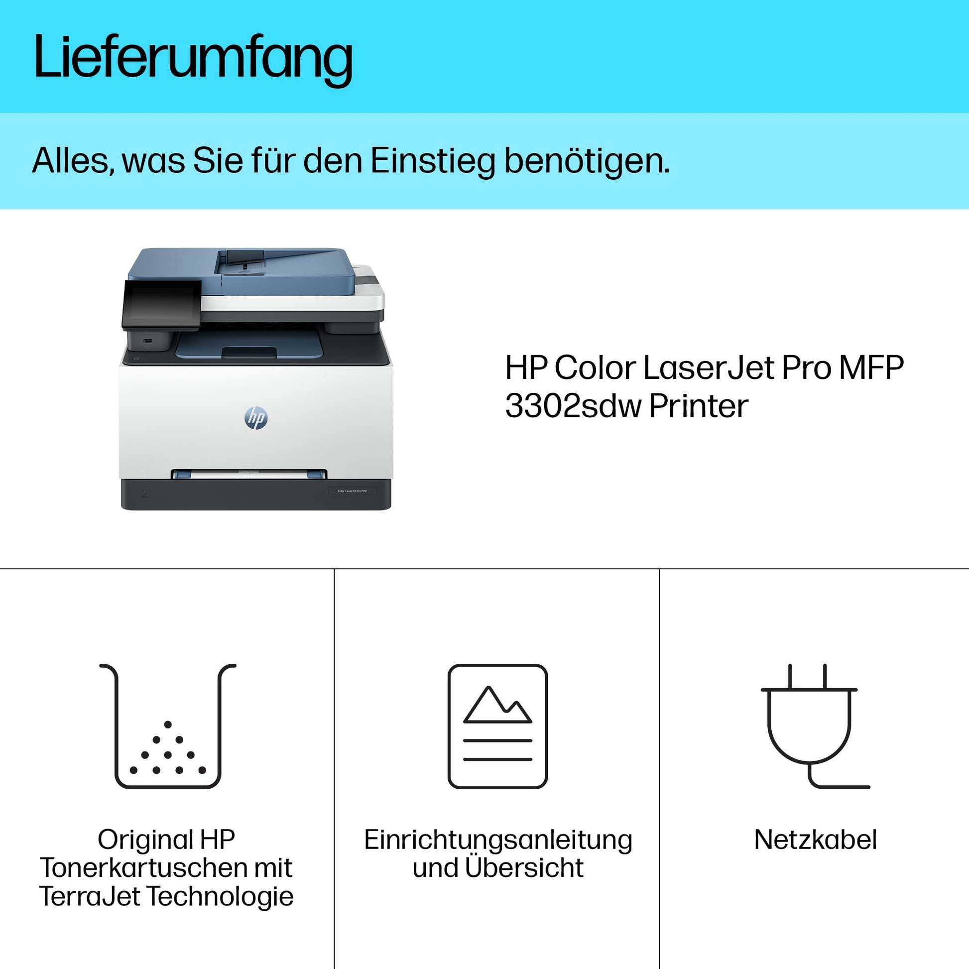 HP Color LaserJet Pro 3302sdw – Farbiges Laser-MFP – 25 ppm S/W