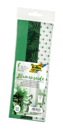 Folia Seidenpapier, 20 g/m², 50 × 75 cm, grün, 6 Blätter, FSC Mix Credit