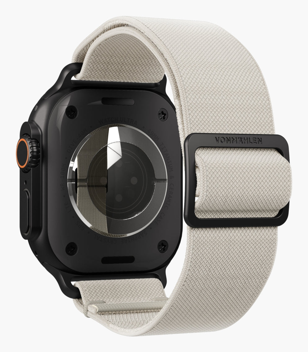 Vonmählen Classic Nylon Loop – Armband – für Apple Watch Ultra, Creme/Schwarz, One Size, Nylon
