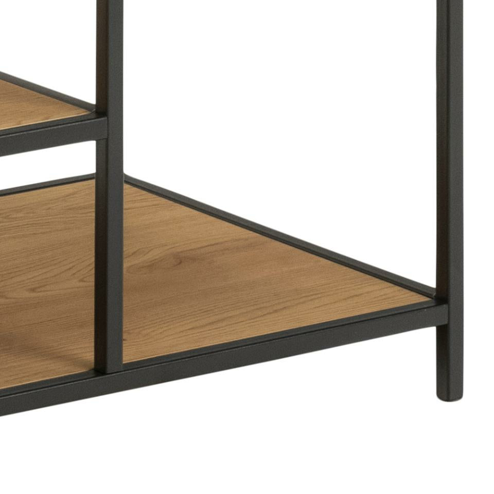Actona Garderobe mit Schuhregal – MDF/Holz, Schwarz/Eiche, 5 Regale, 77 × 45 × 165 cm