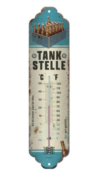 Nostalgic Art Tankstelle Bier – Thermometer, Analog, für Innen – Mehrfarbig