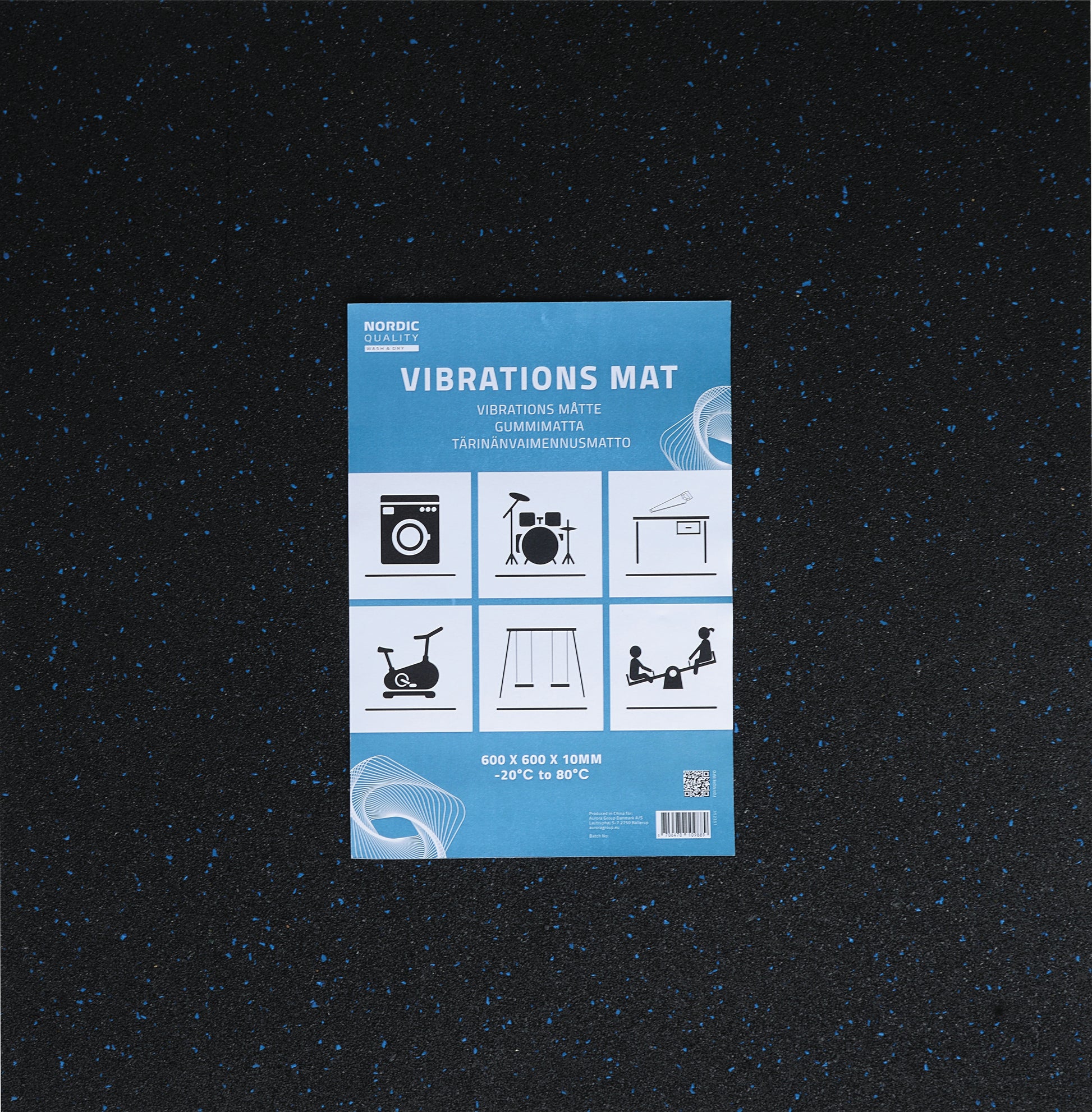 Nordic Quality Vibrationsmatte 352351 – 60,0 × 60,0 × 1,0 cm, für Waschmaschine, Trockner, Geschirrspüler
