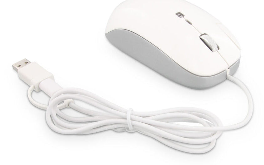 LMP Elite Pro – Maus – Kabelgebunden (USB-C), 6400 DPI, Rechtshänder, Weiss/Silber