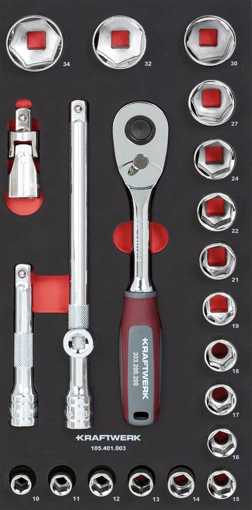 KRAFTWERK Steckschlüssel-Set – Antrieb 1/2" – 105.401.003