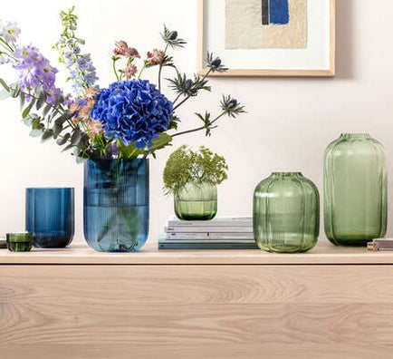 Villeroy & Boch Vase Fleur, Glas, Blau, 15 cm