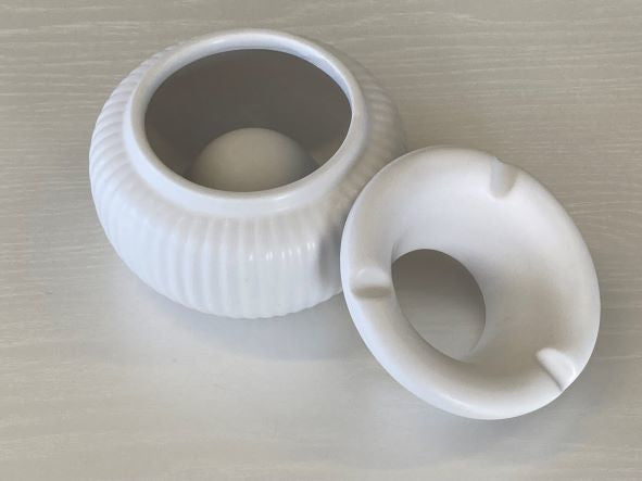 Dameco Aschenbecher – Ø 12,5 × 7,8 cm – Keramik, weiss