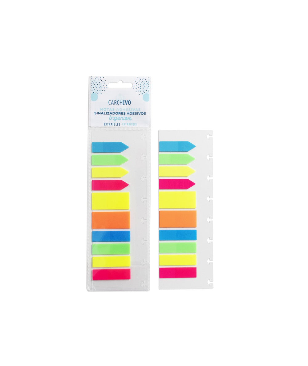 Carchivo Indexstreifen Ingeniox – sortiert (neon), 10-teilig, für Carchivo Ingeniox Spiralbuch