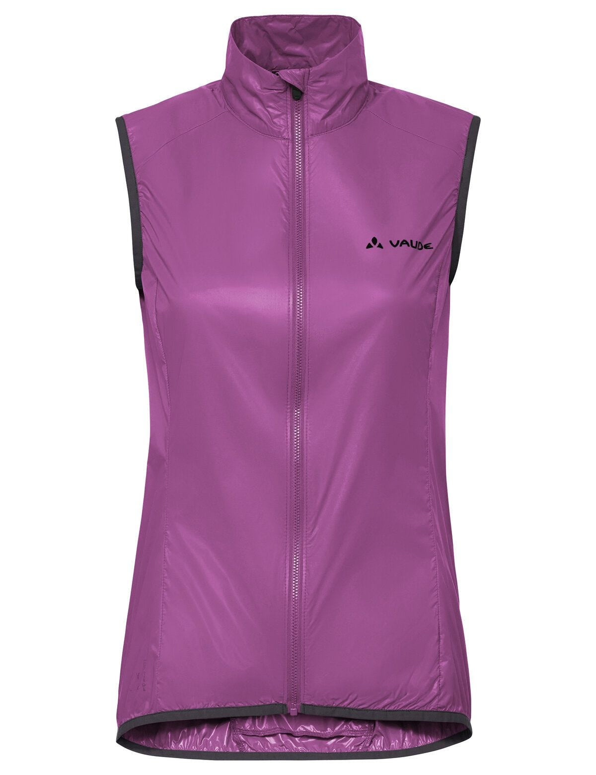 VAUDE Matera Veloweste – Grösse 36 – Magenta, Polyamid (recycelt), winddicht, atmungsaktiv, reflektierend