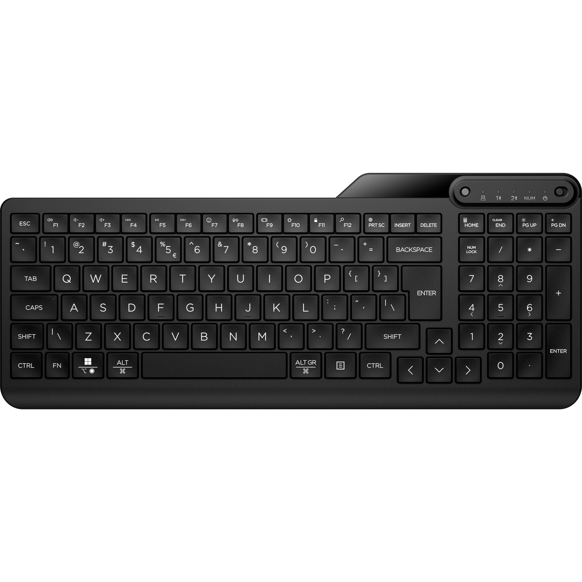 HP 475 Dual-Mode Wireless Tastatur – 100% – Membran – Bluetooth & 2,4 GHz – Schwarz