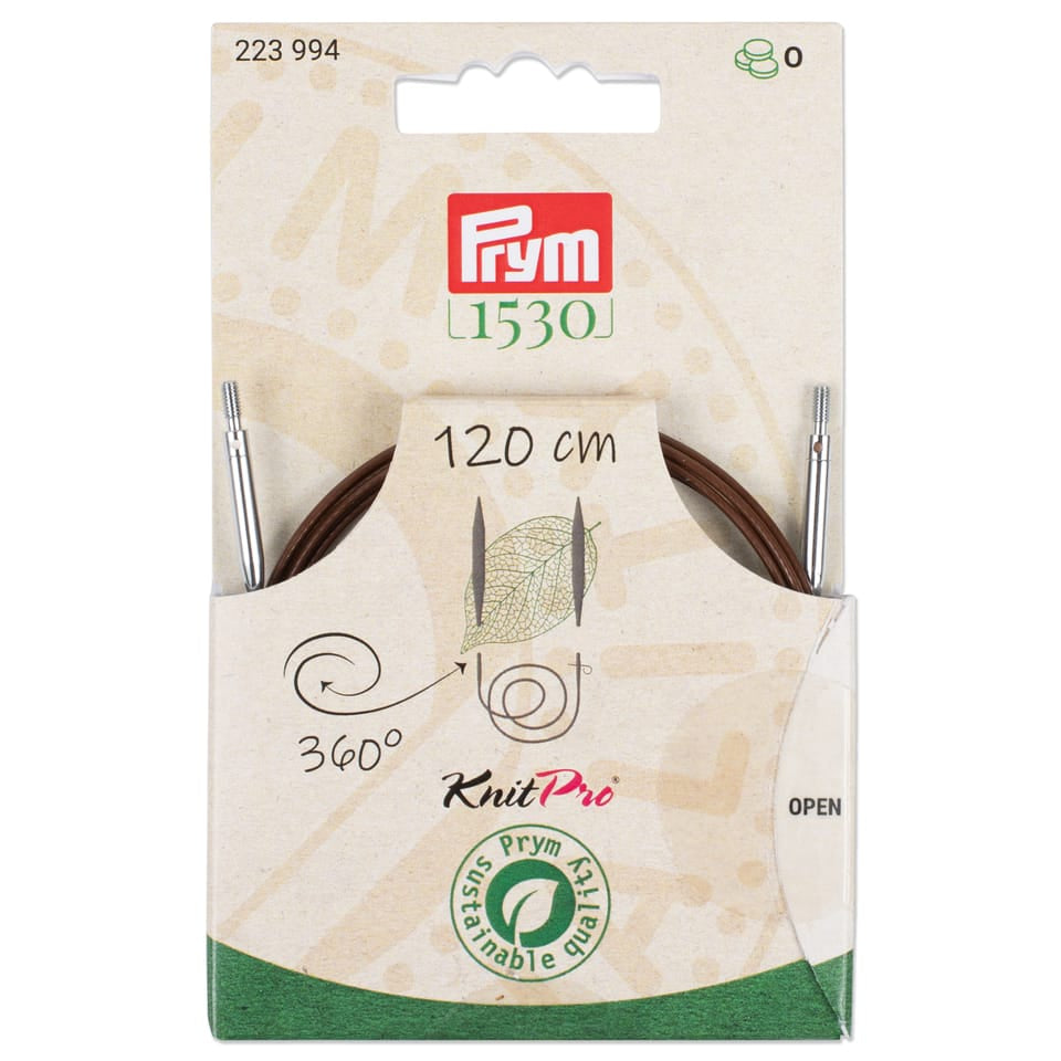 Prym 223994 Rundstricknadel Braun/Stahl – 120 cm, Kunststoff