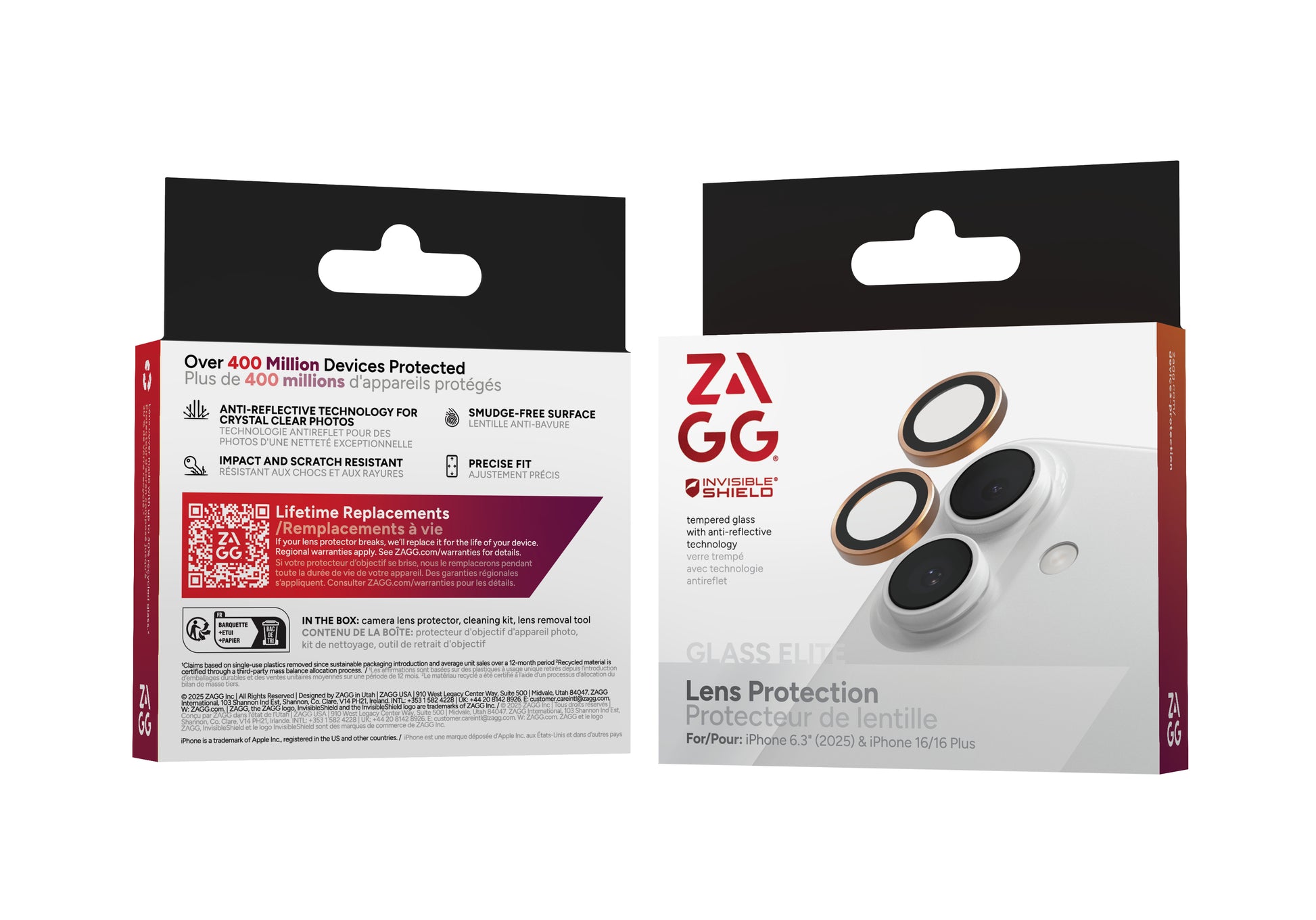 ZAGG Displayschutz (Panzerglas) – für iPhone 17/16/16+ – 2er-Pack