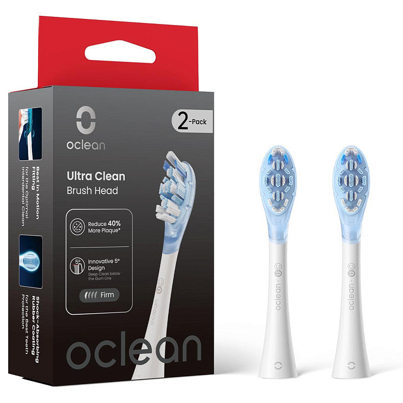 Oclean Aufsteckbürste – für Oclean Zahnbürsten – extra weich, 2 Stk – weiss