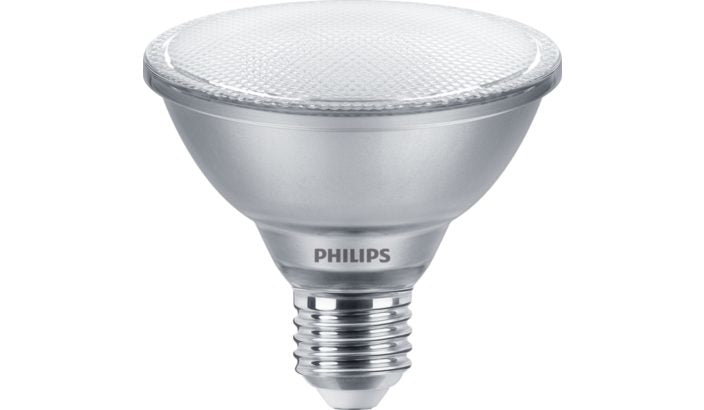 Philips MAS LED-Reflektor PAR30S E27 – 9,5 W dimmbar, 740 lm, 2700 K warmweiss, 25°, für Hochvolt, klar