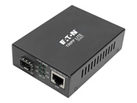 Tripp Lite N785-INT-PSFP Medienkonverter SFP zu RJ-45 – Gigabit, PoE+ (48 V), Multi/Singlemode – Schwarz